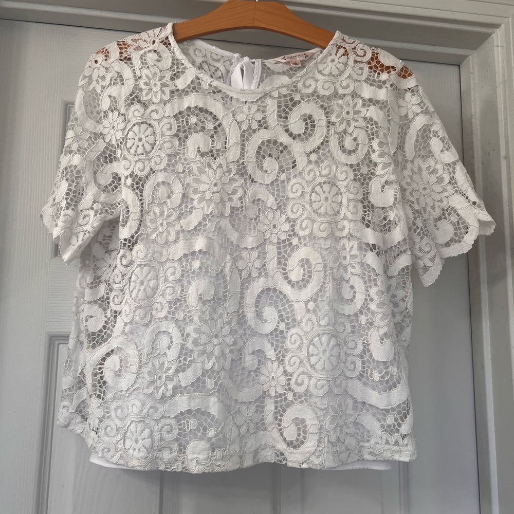 Nanette Lepore Elegant White Lace Top